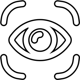 6 Augen Prinzip Icon weiß