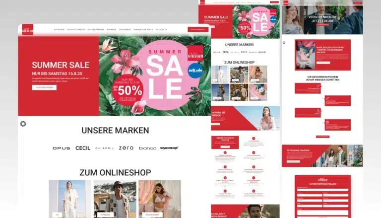 Referenz Mode Giesler Webseite